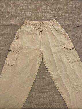 Wide Leg Tan Flowy Pants